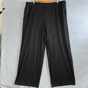 a new day Wide Leg Pants Sparkle Black Excellent Recycled Polyester Pockets